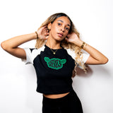Wing crop Tee - Black