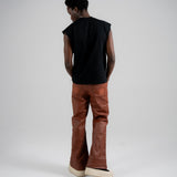 Zttw wax denim pants - brown