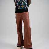 Zttw wax denim pants - brown