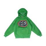 Green pigment zipper hoodie