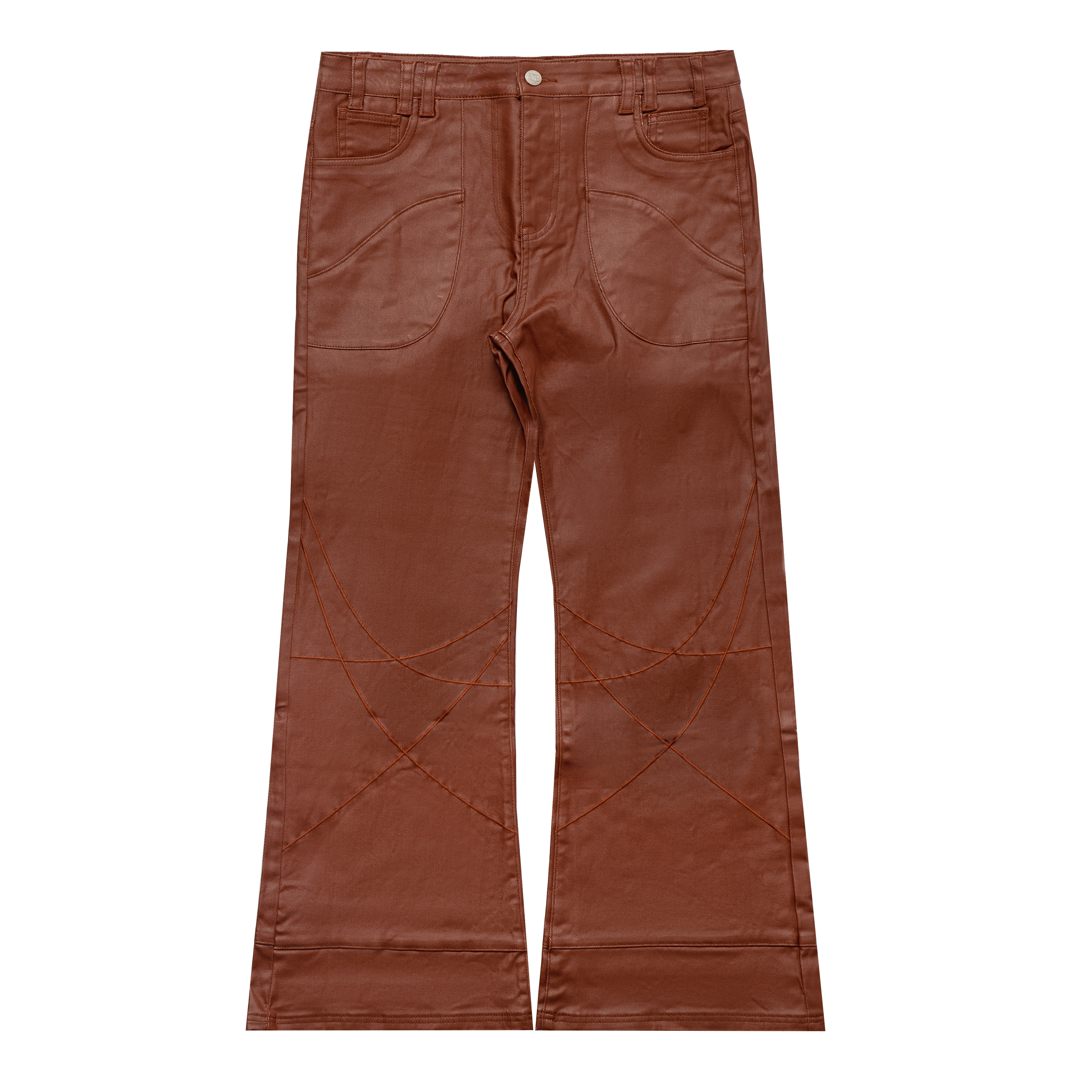 Zttw wax denim pants - brown