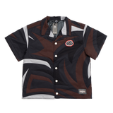Black camo puffer top