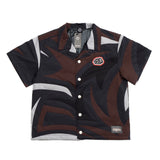 Black camo puffer top