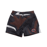 Black camo puffer shorts