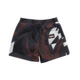 Black camo puffer shorts