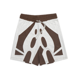 Brown Pattern cut shorts