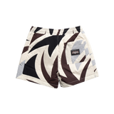 cream camo puffer shorts